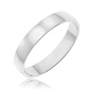 Alliance demi bombée en or gris, 4 mm