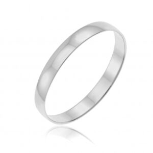 Alliance demi jonc en or gris, 2,5 mm