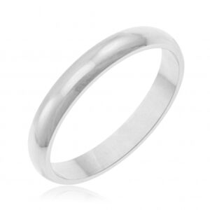 Alliance demi jonc en or gris, 3 mm