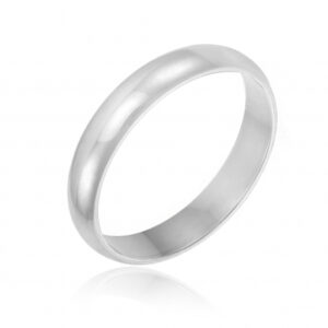 Alliance demi jonc en or gris, 4 mm