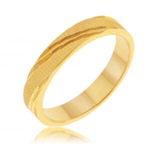 Alliance en or jaune mate, 4mm