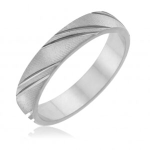 Alliance en palladium fantaisie striée, 4mm