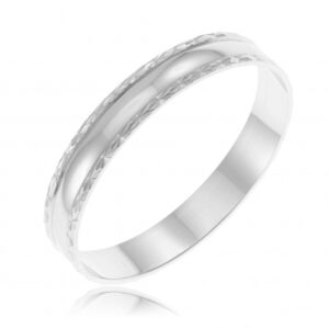 Alliance fantaisie en or gris, 4 mm