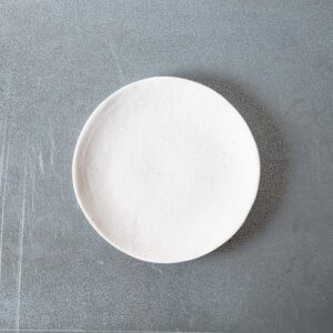 Assiette plate en grès - Crème