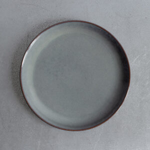 Assiette plate en grès émaillé Jaspe - Bleu