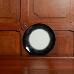 Assiette plate en porcelaine Ann Demeulemeester - Noir et blanc