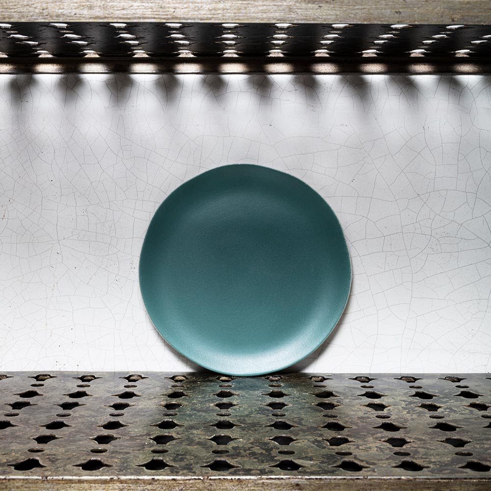 Assiette ronde en grès - Poireau Assiette ronde en grès - Poireau