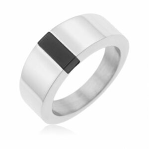 Bague en acier et acier noir