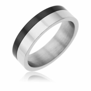Bague en acier et céramique