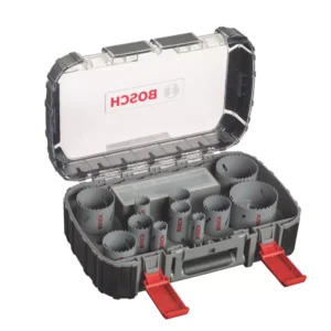 Bosch 2608580888 - Set 17 pièces scie-trépan Bi-Metal HSS, coffret Universal 20 / 22 / 25 / 32 / 35 / 40 / 44 / 51 / 60 / 68 / 76 mm
