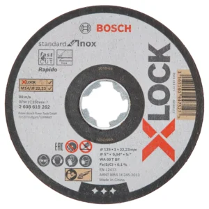 Bosch 2608619267 - X-LOCK Disques à tronçonner dans boîte 10x Standard for Inox 10x125x1x22.23mm, plat