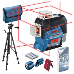 Bosch GLL 3-80 C 12V Li-Ion Ligne laser avec batterie (4x LR6) Trépied BT150