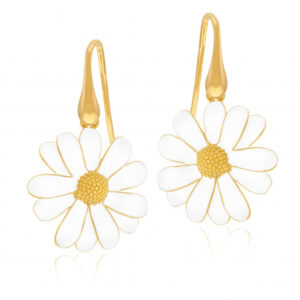 Boucles d'oreilles en argent doré et laque