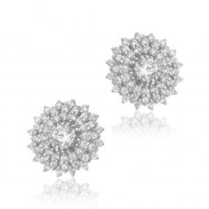 Boucles d'oreilles en argent rhodié et oxydes de zirconium