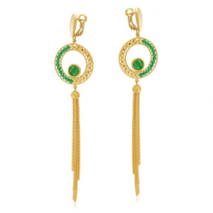 Boucles d'oreilles en or jaune et cristaux de synthèse