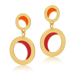 Boucles d'oreilles en or jaune et laque