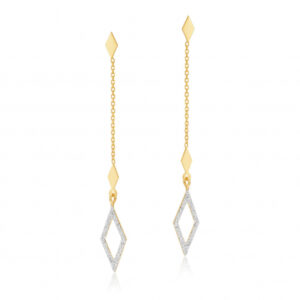 Boucles d'oreilles en or jaune et laque pailletée