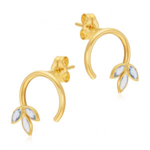 Boucles d'oreilles en or jaune et oxydes de zirconium