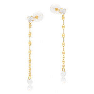 Boucles d'oreilles en or jaune et oxydes de zirconium