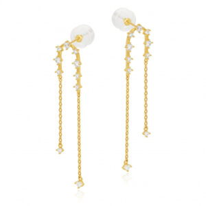 Boucles d'oreilles en or jaune et oxydes de zirconium