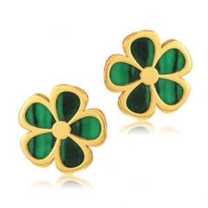 Boucles d'oreilles en or jaune et résine