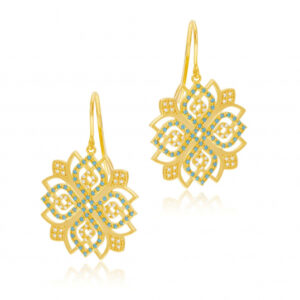 Boucles d'oreilles en plaqué or et oxydes de zirconium