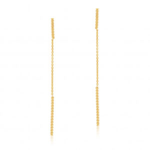 Boucles d'oreilles pendantes en argent doré