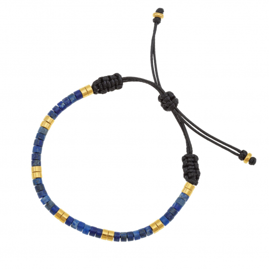 Bracelet cordon en acier et lapis lazuli Bracelet cordon en acier et lapis lazuli