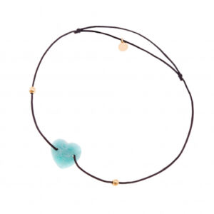 Bracelet cordon en or jaune et amazonite