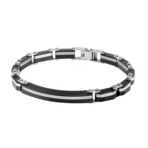 Bracelet en acier et acier noir
