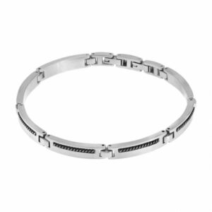 Bracelet en acier et acier noir