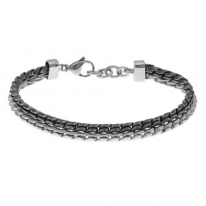 Bracelet en acier et acier noir