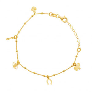 Bracelet en argent doré, pampilles