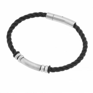Bracelet en cuir et acier