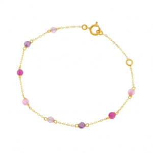 Bracelet en or jaune et oxydes de zirconium