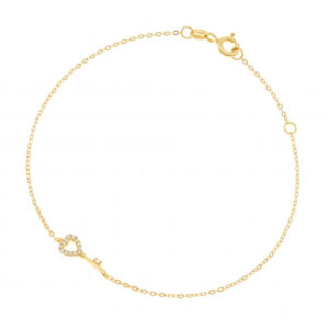 Bracelet en or jaune et oxydes de zirconium, clé