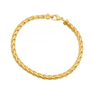 Bracelet en or jaune, maille palmier 4mm