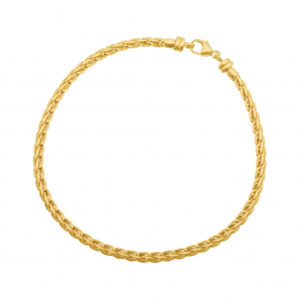 Bracelet en or jaune, maille palmier plat