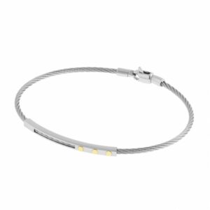 Bracelet jonc en or jaune et acier