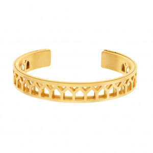 Bracelet jonc Méli versa en acier doré, 10mm