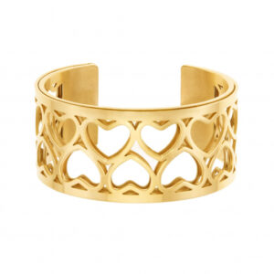 Bracelet jonc Méli Versa en acier doré, 30mm