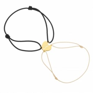 Bracelets cordons en or jaune, coeur sécable