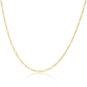 Chaîne or jaune, maille forçat alternée 1/3