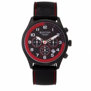 Chronographe homme étanche 50m, boîte acier noir, bracelet silicone et verre minéral