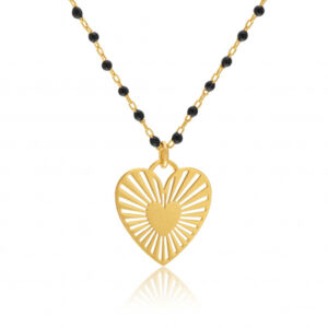 Collier en argent doré et laque noire