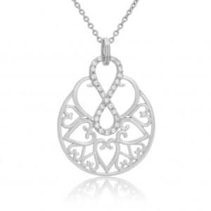 Collier en argent rhodié et oxydes de zirconium