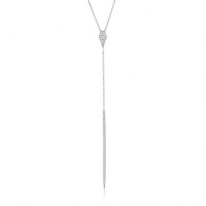 Collier en argent rhodié et oxydes de zirconium