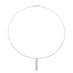 Collier en argent rhodié, plaque verticale 3.2 mm