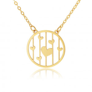 Collier en or jaune, coeurs