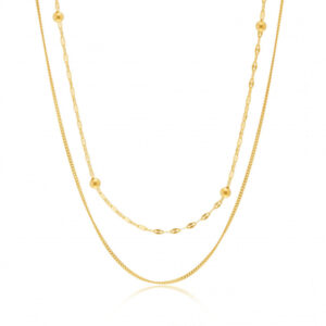 Collier en or jaune, double chaîne